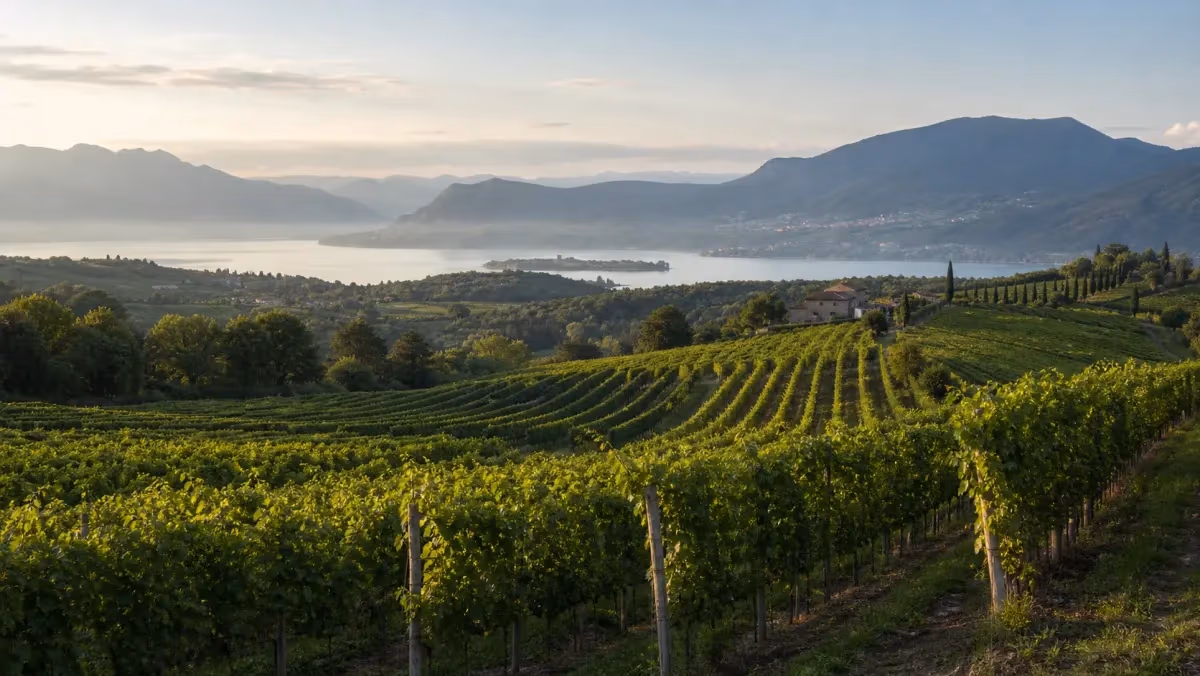 "I vigneti della Franciacorta sulle colline vicino a Bergamo"